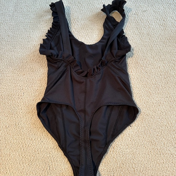 Free People Movement Black Open Back Bodysuit - Picture 2 of 3